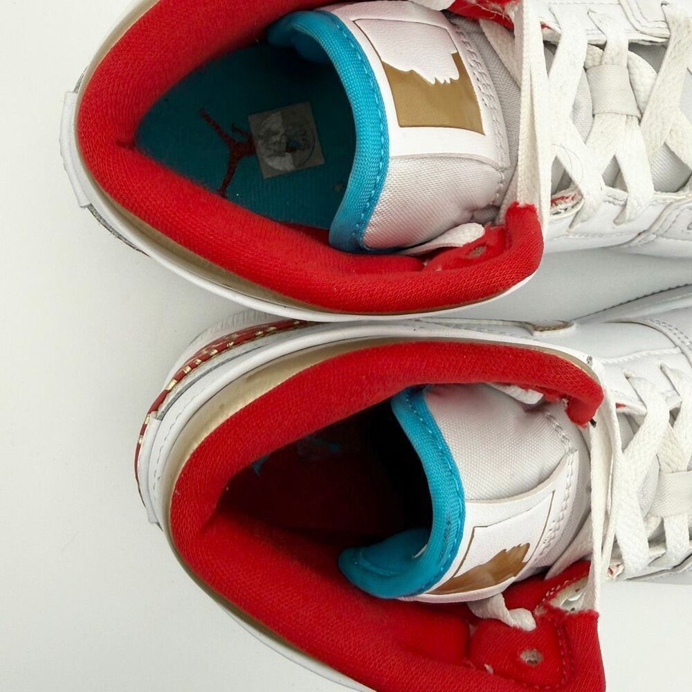 Nike Air Jordan 1 Mid “NC To CHI” 2023 Blue White Gold Red US Kids Size 4.5Y / E - Picture 11 of 14
